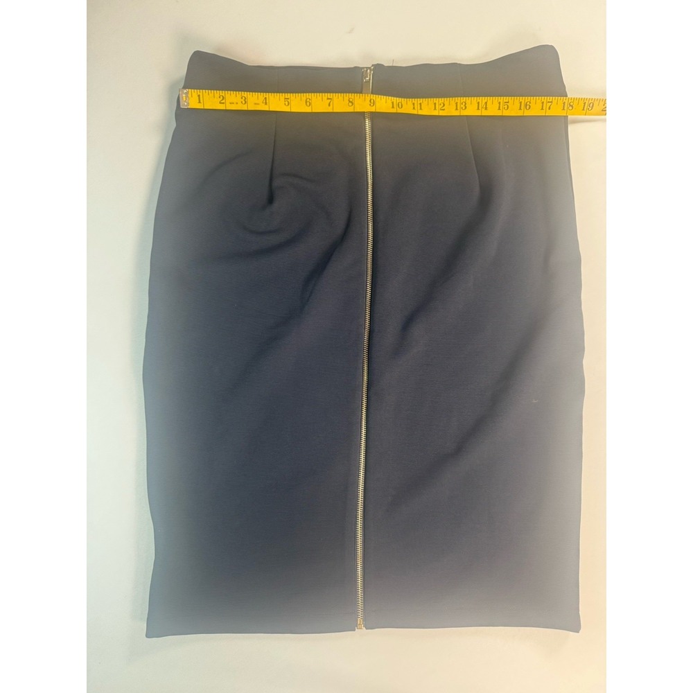 Philosophy Skirt 14 Large Navy Blue Gold Zipper Knee Length New With Tags - Picture 5 of 6